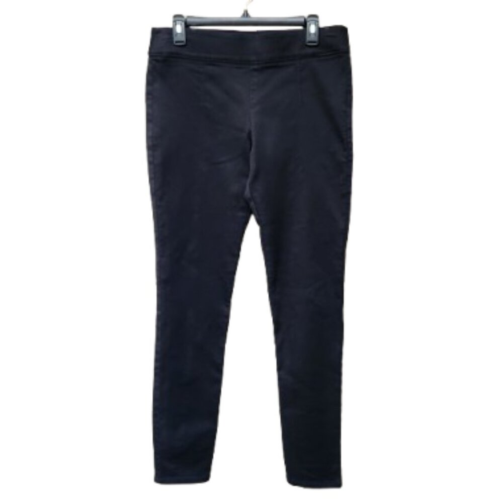 Khakis & Co Black Skinny Pull-On Pants Cotton Blend Center Back Seam